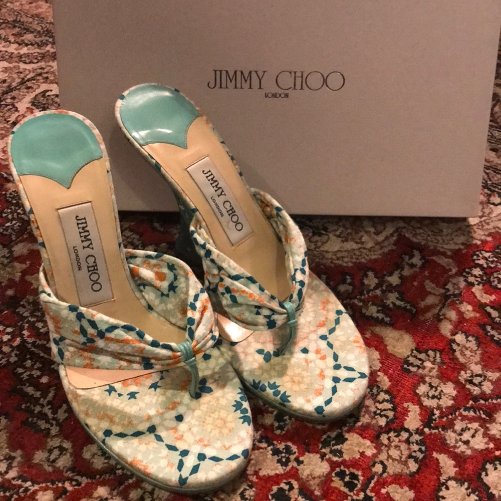 Jimmy Choo Amazon Print Wedges